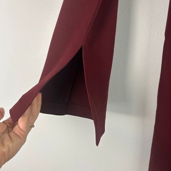 Theory Dolman Shift Dress - Mock Neck Long Sleeve - Burgundy - Picture 5 of 8